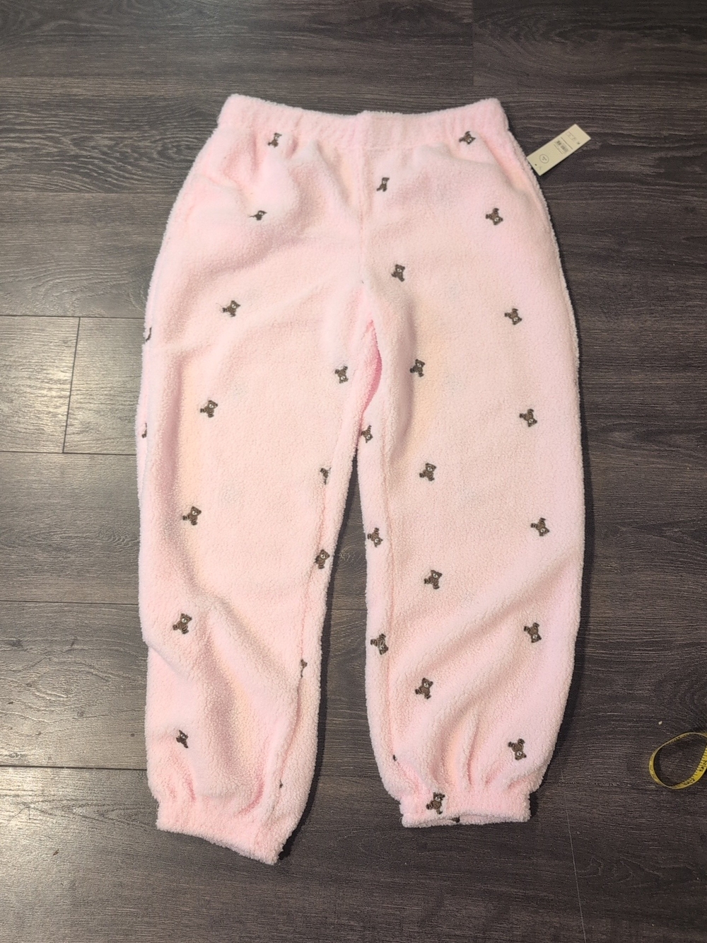 Women's Cozy Teddy Bear Pink Knit Joggers Pockets 29.5'' Inseam NWT Size M 8-10